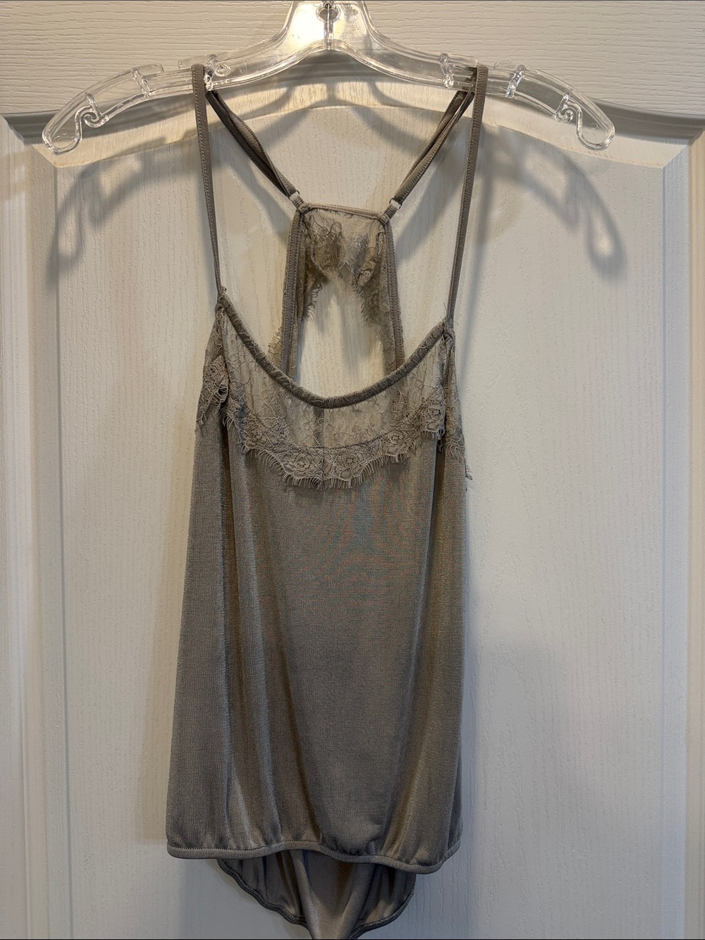 Buckle Taupe Lace-Trim Slip Chemise